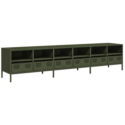 ТВ шкаф маслиненозелен 202x39x43,5 см студеновалцувана стомана