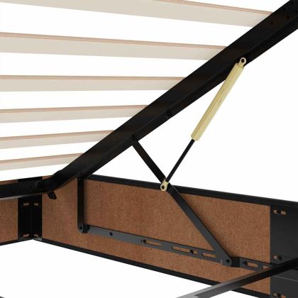 Османска рамка за легло без матрак, черна, 160x200 см, кадифе