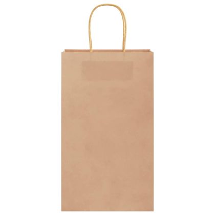 Хартиени торбички 50 бр с дръжки кафяви 21x11x36 см