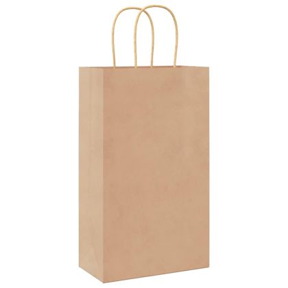 Хартиени торбички 50 бр с дръжки кафяви 21x11x36 см