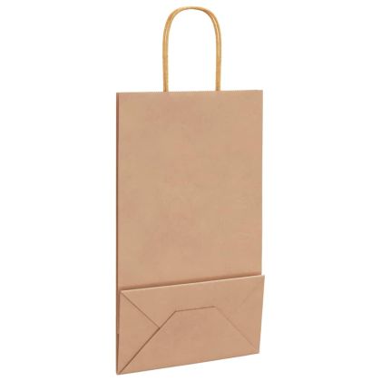 Хартиени торбички 50 бр с дръжки кафяви 21x11x36 см