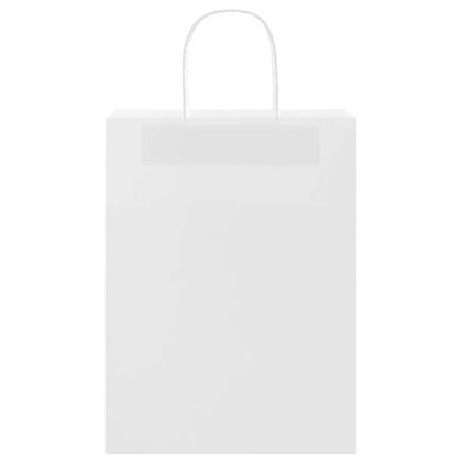 Хартиени торбички 50 бр с дръжки бели 32x22x28 см