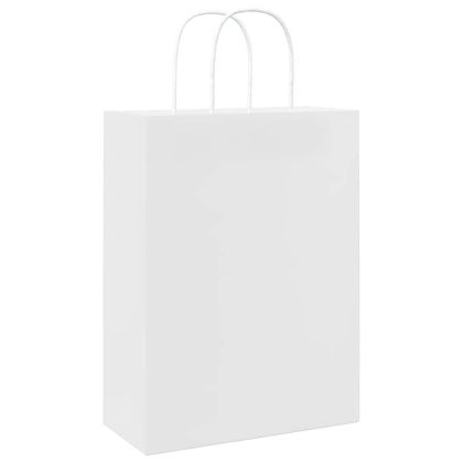 Хартиени торбички 50 бр с дръжки бели 32x22x28 см