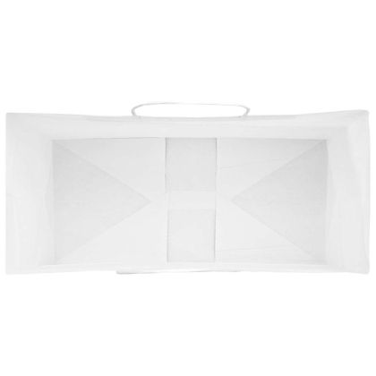 Хартиени торбички 50 бр с дръжки бели 32x22x28 см