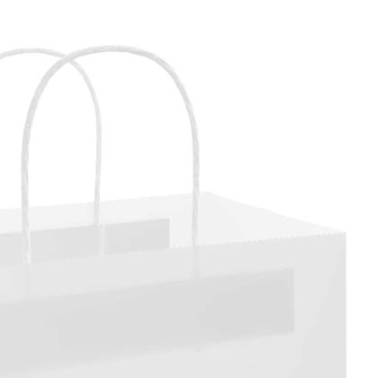 Хартиени торбички 50 бр с дръжки бели 32x22x28 см