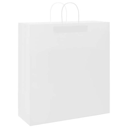Хартиени торбички 250 бр с дръжки бели 45x17x48 см