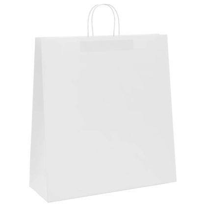 Хартиени торбички 250 бр с дръжки бели 45x17x48 см