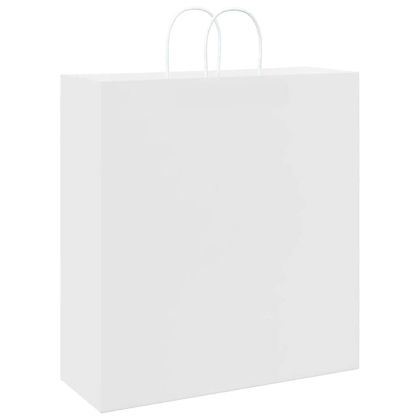 Хартиени торбички 250 бр с дръжки бели 45x17x48 см