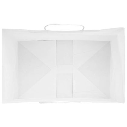 Хартиени торбички 250 бр с дръжки бели 26x17x25 см