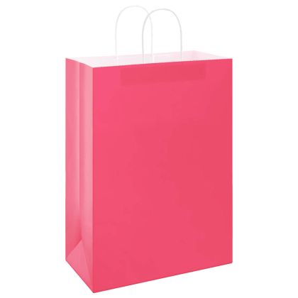 Хартиени торбички 250 бр с дръжки розови 32x17x44 см