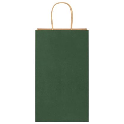 Хартиени торбички 250 бр с дръжки зелени 21x11x36 см