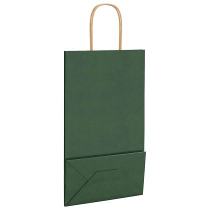 Хартиени торбички 250 бр с дръжки зелени 21x11x36 см