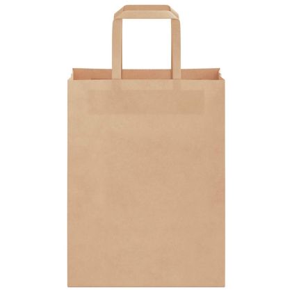 Хартиени торбички 50 бр с дръжки кафяви 21x11x28 см