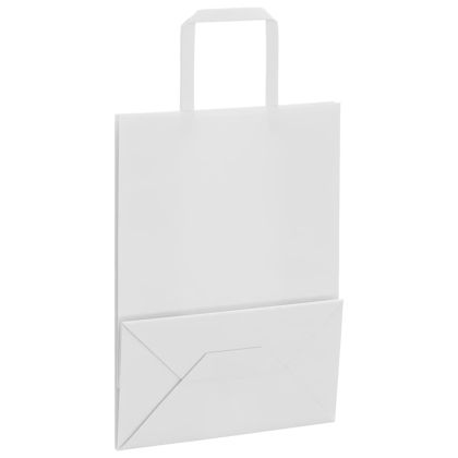 Хартиени торбички 250 бр с дръжки бели 21x11x28 см