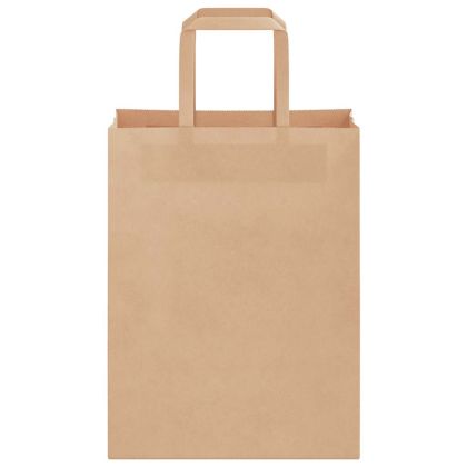 Хартиени торбички 250 бр с дръжки кафяви 21x11x28 см