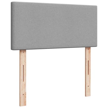 Османска легло с матрак, светлосиво, 90x200 см, плат