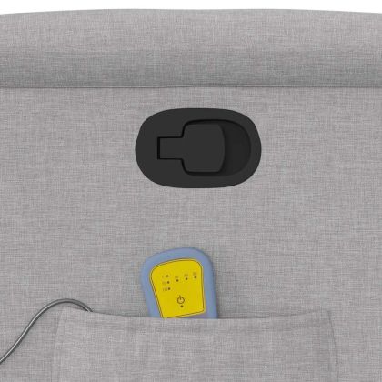 Изправящ масажен реклайнер стол, облачно сив, текстил