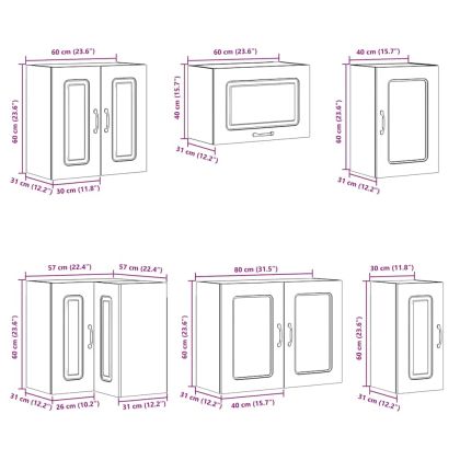 Комплект кухненски шкафове от 11 части Kalmar, инженерно дърво
