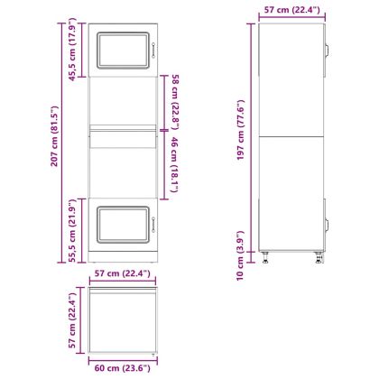 Шкафове за фурна 2 бр Kalmar, бели, инженерно дърво