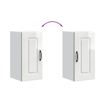 Кухненски стенен шкаф, Kalmar, бял гланц, инженерно дърво