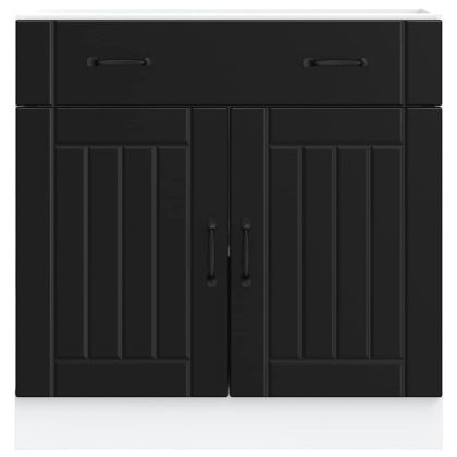 Кухненски шкаф Lucca Черно инженерно дърво