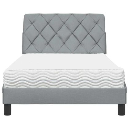 Легло с матрак, светлосиво, 100x200 см, плат