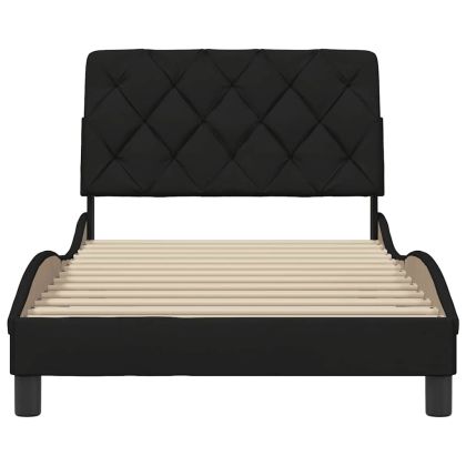 Рамка за легло без матрак, черна, 100x200 см, плат