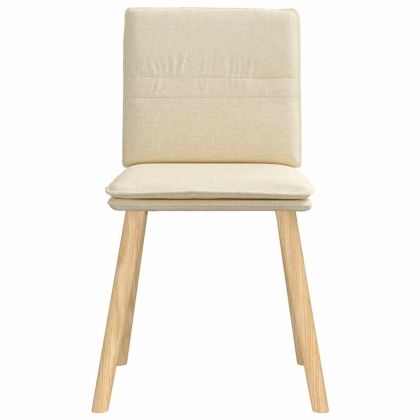 Трапезни столове, 6 бр, кремави, плат