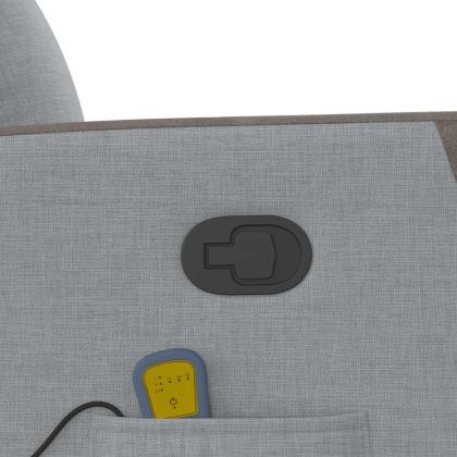 Масажен реклайнер стол, светлосив, текстил