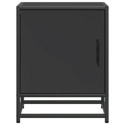 vidaXLL Нощно шкафче черно 40x31x50 cm Изработена дървесина и метал