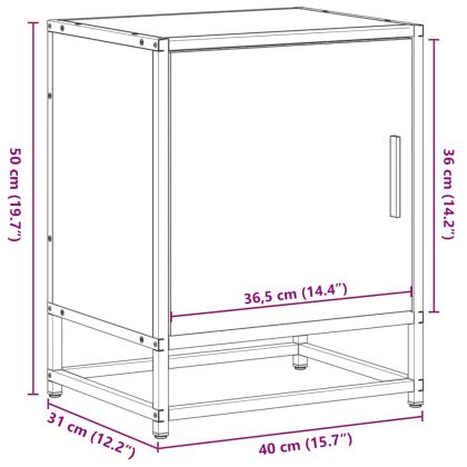 vidaXLL Нощно шкафче черно 40x31x50 cm Изработена дървесина и метал