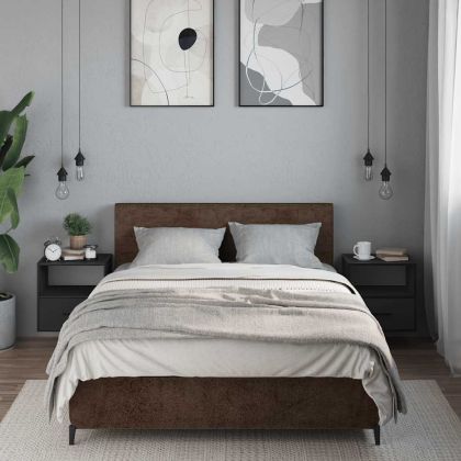 Стенни нощни шкафчета 2 бр., черни 40x31x39,5 cm