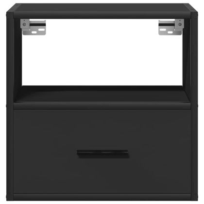 Стенни нощни шкафчета 2 бр., черни 40x31x39,5 cm