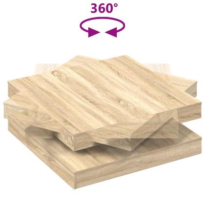 Маса за кафе, въртяща се на 360 градуса дъб сонома 90x90x34,5см