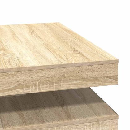 Маса за кафе, въртяща се на 360 градуса дъб сонома 90x90x34,5см