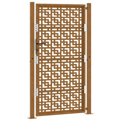 Градинска порта 100x175 см, устойчива на атмосферни влияния стомана, дизайн с кръст