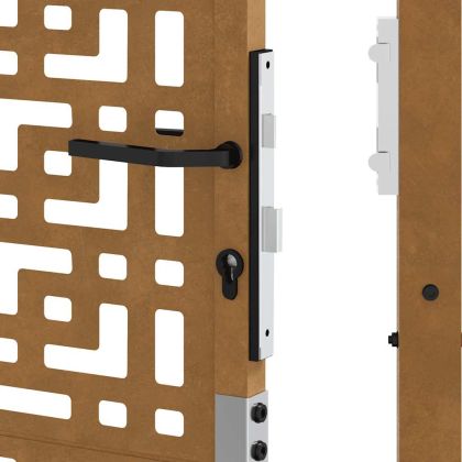 Градинска порта 100x175 см, устойчива на атмосферни влияния стомана, дизайн с кръст