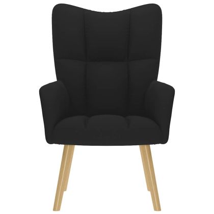 Релакс стол, черен, текстил