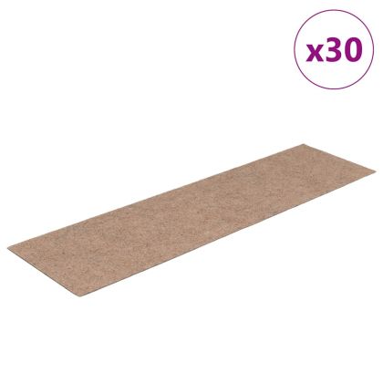 Изтривалки за стълби, самозалепващи се, 30 бр., 76x20 см, светлокафяви, правоъгълни