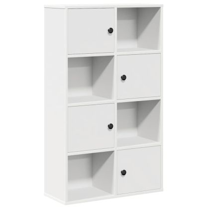 Библиотека, бяла, 60x24x101,5 см, инженерно дърво