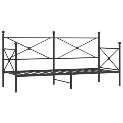 Дневно легло без матрак Черно 80x200 cm Стомана
