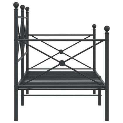 Дневно легло без матрак Черно 80x200 cm Стомана
