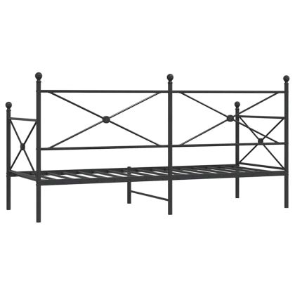 Дневно легло без матрак Черно 80x200 cm Стомана