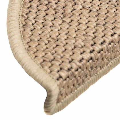 Самозалепващи стелки за стълби вид сизал 30бр 56x17x3см пясъчни