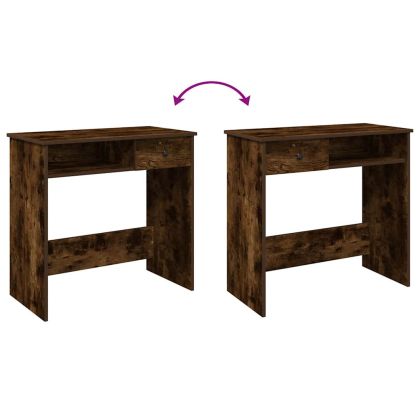 Бюро, опушен дъб, 80x40x75 см, инженерно дърво