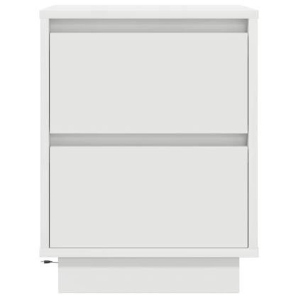 Нощни шкафчета с LED осветление 2 бр., бели 38x34x50 cm