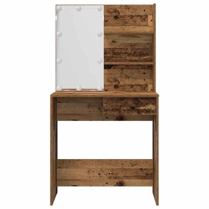 Комплект тоалетка с LED Старо дърво