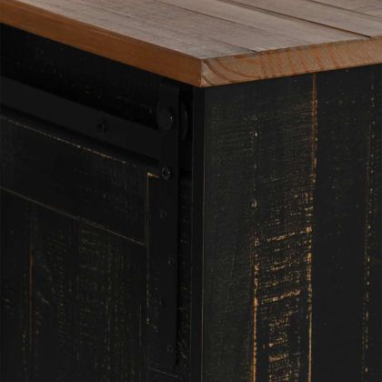 ТВ шкаф HALDEN 2 плъзгащи се врати черен 150x40x60 cm