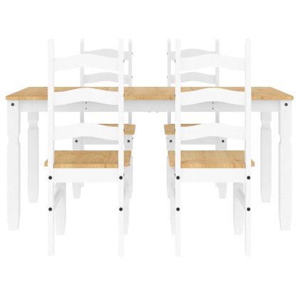 Трапезен комплект от 5 части Panama, Бяла бор масив