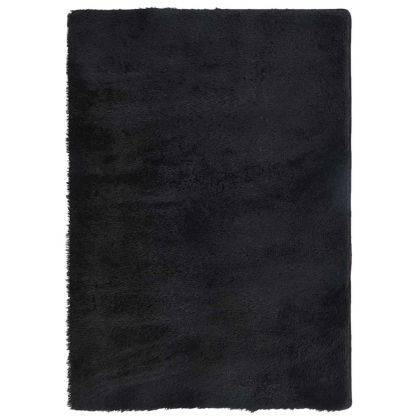 Шаги килим с дълъг косъм, NAVARRA, черен, 160x230 см, полиестер